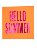 Cocktail Napkins | Hello Summer Orange- Foil - 20ct