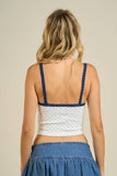 Polka Dot Lace Trim Cami Top