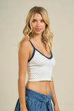 Polka Dot Lace Trim Cami Top