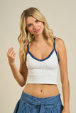 Polka Dot Lace Trim Cami Top