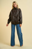 Oversized Faux Leather Jacket
