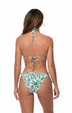 Printed Triable Top and TIe Side Bikini Set