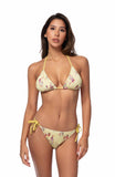 Smocked Floral Triangle Bikini Set (2 COLORS)