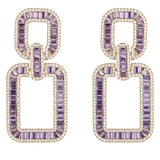 Eye Candy LA Jewelry-18K CZ Earrings Lavendar