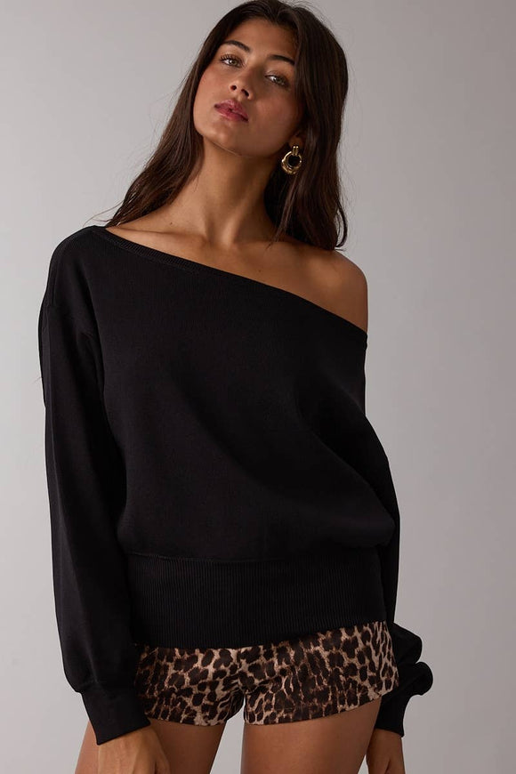 One Shoulder Knit Sweater