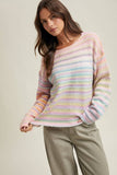 Rainbow Knit Sweater- (2 Colors)