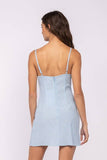Ditsy Floral SLeeveless mini Dress w Side Slit
