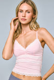 Lace Trim Cami Crop Top