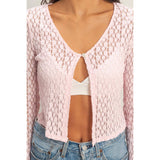 Lace Cardigan w Pearl Button