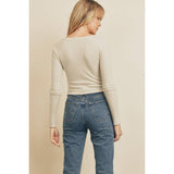 Pointelle Scoop Cardigan Top