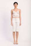 Floral Satin Cami Top with Lace Trim