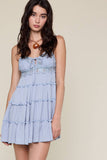 Floral Embroidered Ruffle Tiered Mini Dress