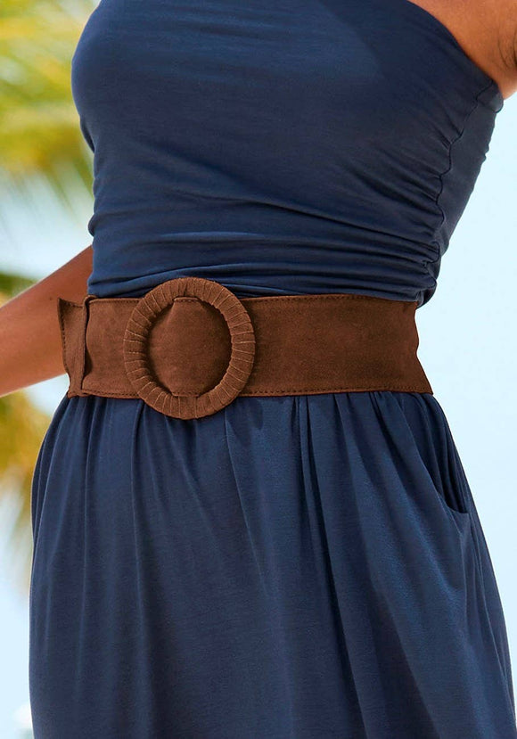 Women's Wide Suede Waist Belt