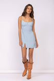 Ditsy Floral SLeeveless mini Dress w Side Slit