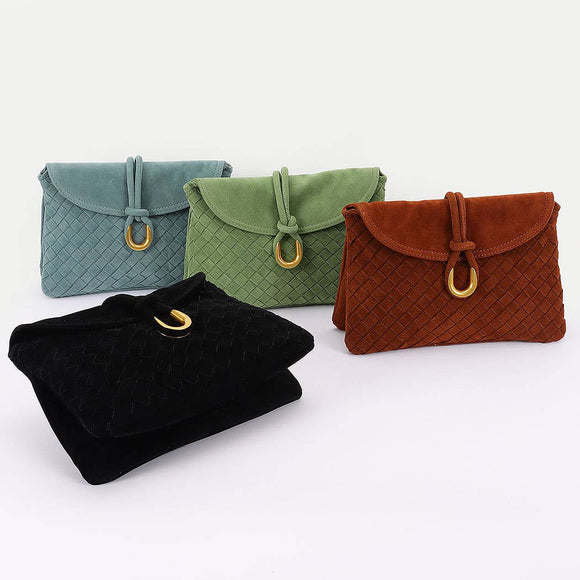 Woven Suede Crossbody bag