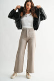Patch Pocket Wide Leg Jeans - Moonstone Cream