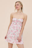 Blush Floral Tie Front Mini Dress