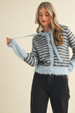 Striped Cardigan Hooded Sweater (2 Colors)