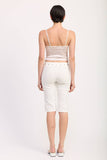 Floral Satin Cami Top with Lace Trim