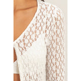 Lace Cardigan w Pearl Button