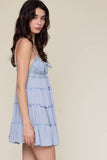 Floral Embroidered Ruffle Tiered Mini Dress