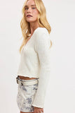 Long Sleeve Knit Sweater Cardigan - Ivory