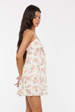 Red Floral Sweetheart Ruffle Mini Dress
