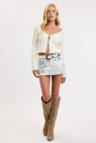 Long Sleeve Knit Sweater Cardigan - Ivory