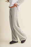 Striped Jersey Stretch Wide Leg Pants (2 Colors)