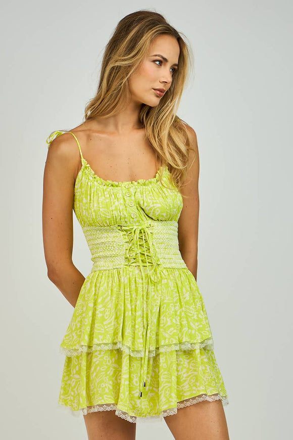 Floral Corset. Mini Dress