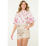 Puff Sleeve Flower Top