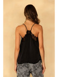 Lace Trim Satin Cami Top (3 Colors)