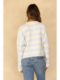 Ivory & Blue Sky Striped Cardigan