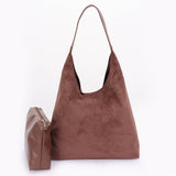 Faux Suede Bindle BAg w/ Pouch