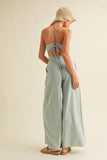Super Soft Back Tie Wide Leg Jumpsuit