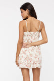 Red Floral Sweetheart Ruffle Mini Dress