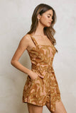Straight Neck Buckled Romper