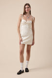 Jacquard Print Sweetheart Neck Mini Dress