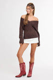 Front Twist Metallic Knit Sweater (2 Colors)