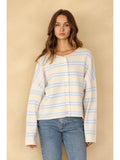Ivory & Blue Sky Striped Cardigan