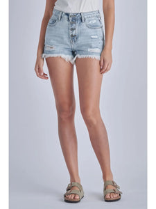 Light Wash Four Button High Rise Shorts