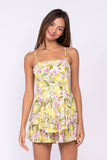 Lemon Print Open Back Romper