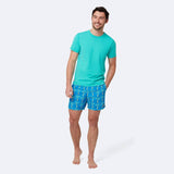 Palm Swim Shorts Blue & Green - Mens