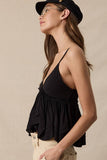 Sweetheart Tiered Ruffle Top - Black