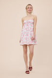 Blush Floral Tie Front Mini Dress