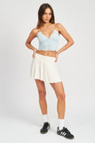 Lace Cami Bralette Top- Ice Blue