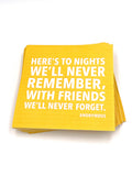 Party Cocktail Napkins | To Nights We'll Never Remember