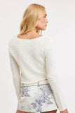 Long Sleeve Knit Sweater Cardigan - Ivory