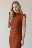 Lace Mock Neck Sleeveless Top (2 Colors)