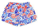 Corey Paige Red White & Blue Plush Shorts (Youth Lg (14))